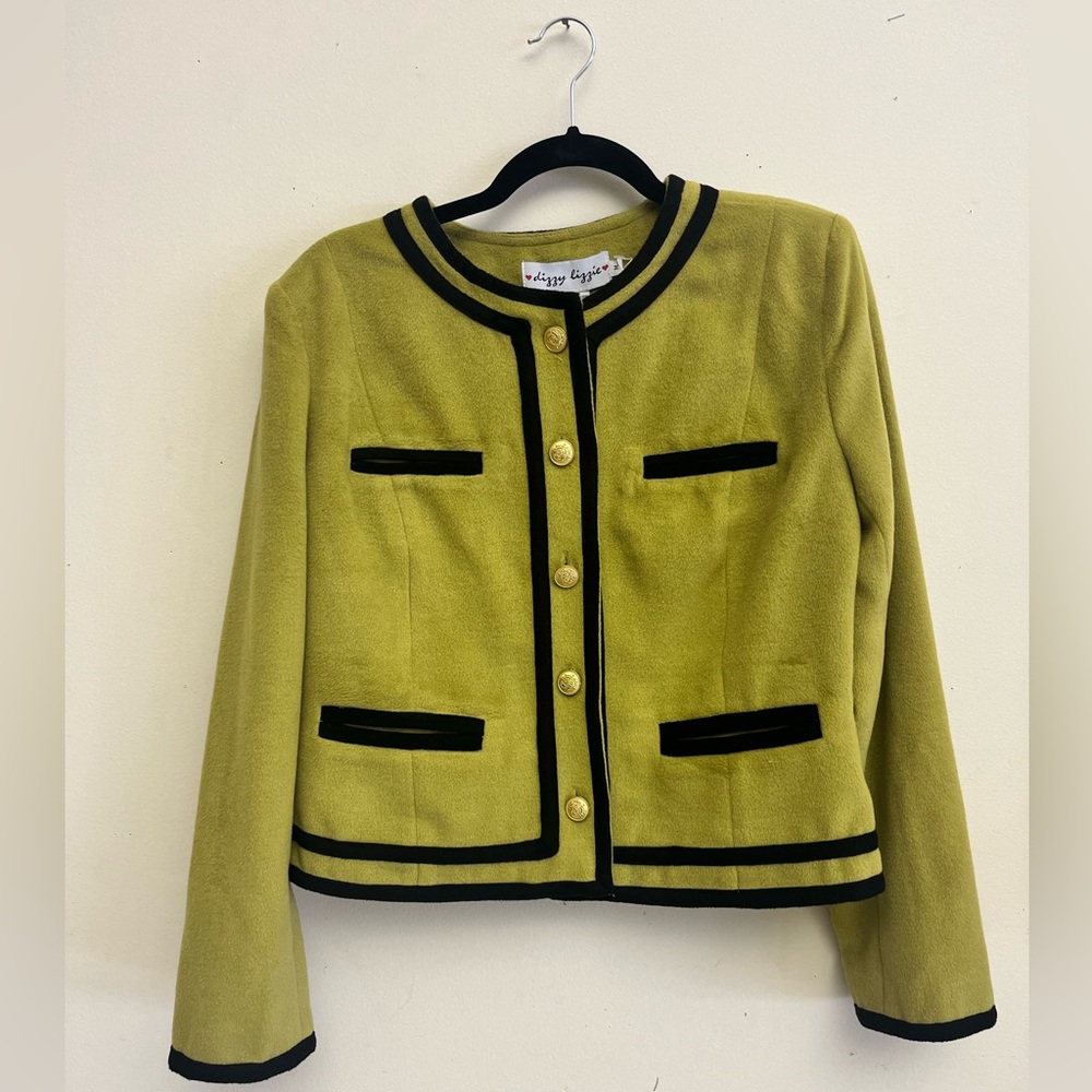 Dizzy Lizzie Green Jacket with Gold Buttons